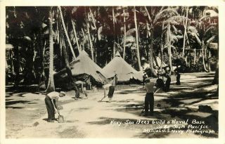 Rppc Postcard Navy Sea Bees Build A Naval Base In The South Pacific Wwii
