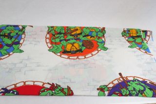 Bibb Co Tmnt Teenage Mutant Ninja Turtles Flat Top Twin Bed Sheet Vintage 1990