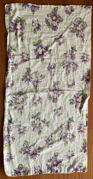 Vintage Feedsack Purple White Daisy Floral Feed Sack Quilt Sewing Fabric 2