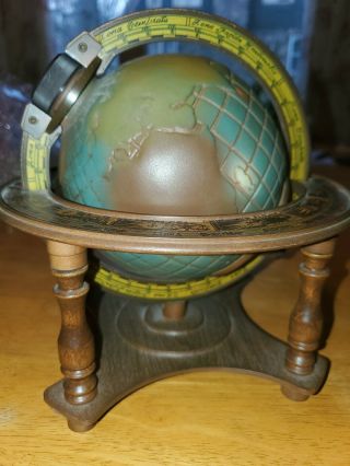 Vintage Jim Beam Decanter World Globe Zodiac Rim Empty No Bourbon In Bottle
