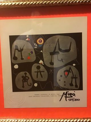Joan Miro Hand Signed Lithograph with Frame 3