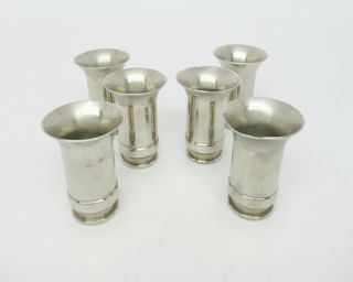 Set Of Six World War Two 20mm Brass Shell Casings Shot Glasses Trench Art Ww2