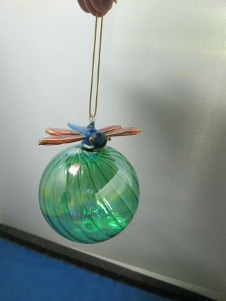 Dragon Fly Glass Ball Ornament