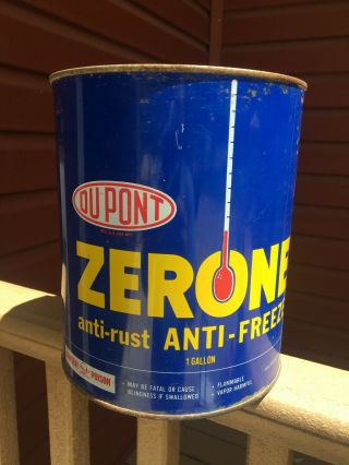 Dupont Zerone Antifreeze 1 Gallon Metal Can Zerone Round Oil Antifreeze Can