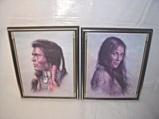 Vintage Framed Bill Hampton Native American Prints