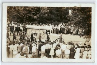 1923 President Warren Harding Funeral Hearse,  Marion Ohio; Photo Postcard Rppc