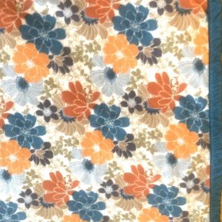 Vintage Satin Trim Acrylic Fleece Nylon Polyester Floral Blanket Throw 2
