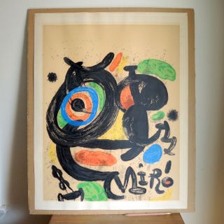 Vintage Joan Miro Bird Lithograph 1970 Exposition Sculptures Maeght Numbered 2
