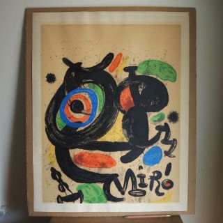 Vintage Joan Miro Bird Lithograph 1970 Exposition Sculptures Maeght Numbered 3