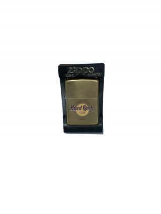 Rare.  Brass Hard Rock Cafe Zippo Lighter From Dubai Uae