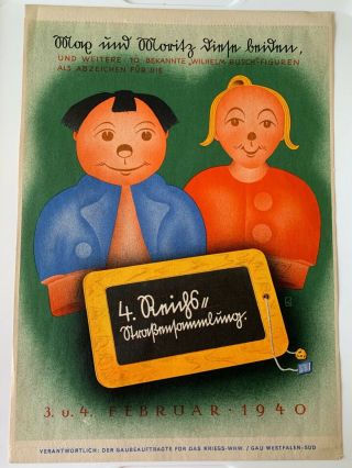 Whw Poster " Max Und Moritz " - 1940