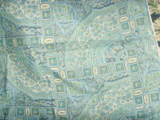 Vintage Blue Paisley Fabric Material Sewing 43 In By 4 Yards Cottage Garden Chic