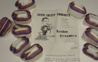 Vintage Magic Trick,  Rainbow Streamers Mouth Coil David Cresey Products Magician