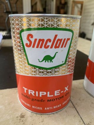 Vintage Sinclair Triple - X Motor Oil Can Full