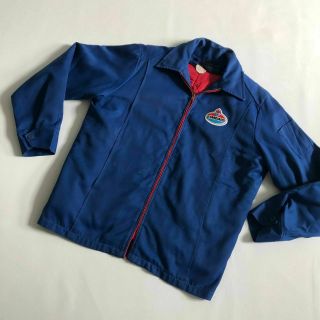 Vtg Unitog Standard Oil Blue Jacket Zip Out Liner Mens Large Flaws