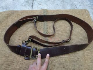 Wwii German Officer Leather Belt For Luger P08 Walther Pp