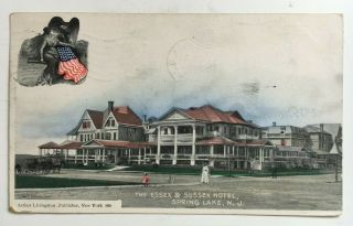 1909 Nj Postcard Spring Lake Monmouth The Essex & Sussex Hotel Arthur Livingston