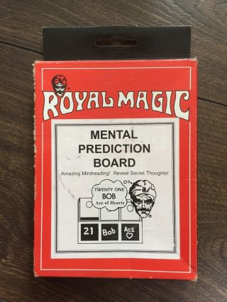 (p) Vintage Closeup Mentalist Magic Trick Mental Prediction Board By Royal Magic