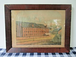 Antique Empire Framed Print Libby Prison Richmond Va Wc Schwartzburg,  Civil War