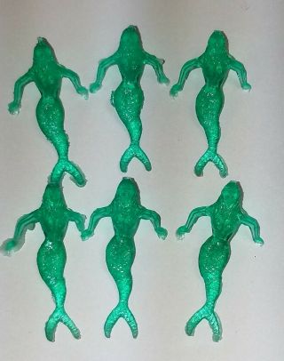 Retro Deco Drink Cocktail Markers Plastic Mermaids Glass Charms - Green