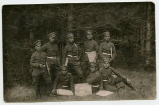 Bulgaria Military Officers & Maps ? Wwi ? Vintage Photo Postcard