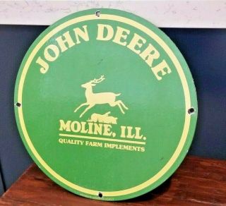 Vintage Style John Deere Porcelain Tractor Farm Implements Service Station Sign