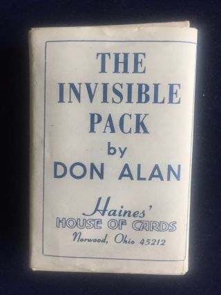 Vintage Magic Trick Don Alan’s The Invisible Pack Haines House Of Cards Fox Lake