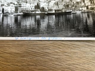 Vintage Real Photo Postcard RPPC Greece LESVOS PLOMARI PORT 1961 Mytilene ΛΕΣΒΟΣ 2