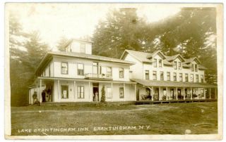 Brantingham Ny - Lake Brantingham Inn Hotel - Rppc Postcard Adirondacks