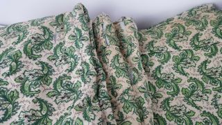 Vintage Blanket Twin Comforter Flaws Green Ivy Cotton Hand Sewn Edges Tears 3