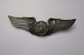 Authentic Wwii Us Army Air Corps Sterling Silver Air Crew Wings Insignia Pin