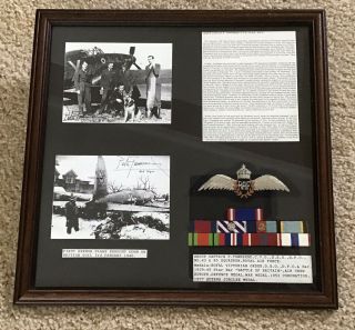 Ww Ii Military Shadow Box Frame,  Raf Group Captain P.  Townsend Decorations