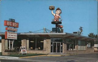 Sault Ste.  Marie,  Mi Big Boy Restaurant Chippewa County Michigan Chrome Postcard