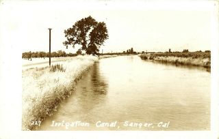 Irrigation Canal,  Farming,  Sanger,  Fresno,  California,  Rppc,  Vintage Postcard