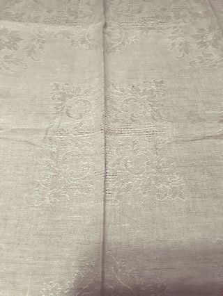 Vintage Sheer White Floral Embroidered Square Card Table Tablecloth 3