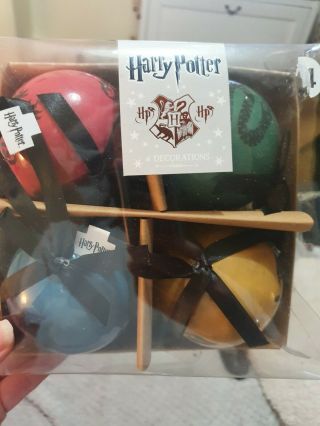 Harry Potter Hogwarts Houses Bauble Set Christmas Decorations