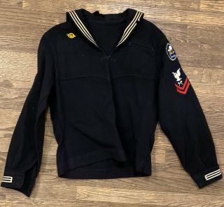 Vintage Authentic Wwii Seabees Usn Us Navy Wool Jumper Cracker Jack Uniform Set