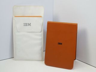 1970s Ibm Think Notepad Memo Pad Leather Cover White Pocket Protector Extra Pad