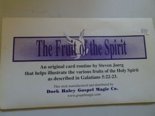 The Fruit Of The Spirit - Gospel Magic Trick - Includes 9 Cards With Instruction