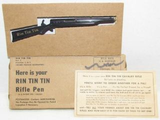 1957 Nabisco Rin Tin Tin Magic Calvalry Rifle Pen In Mailer With Order Form