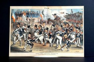 Yorktown Celebration 1881 John Logan Leads Parade Before Foreign Guests Puck Art