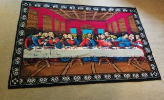 Jesus The Last Supper 100 Cotton Tapestry/rug Wall Hanging Made In Turkey 57x39