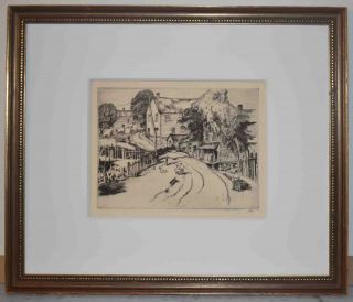 Listed American Artist Alfred Hutty,  Signed Etching,  Little Italy