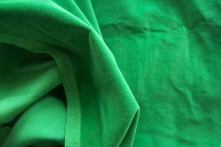 Vtg Sewing Fabric Green Cotton Velvet 1 Yard And 22 Inches By 40 Wide