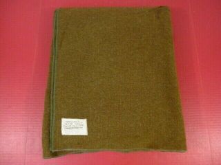 Wwii Era Us Army Brown Wool Blanket - W/label - Dated 1939 -
