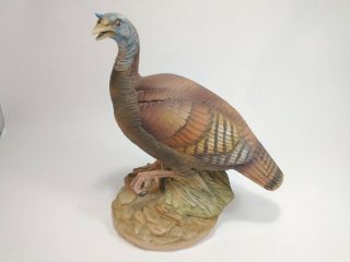 Vintage Ceramic Wild Turkey Large Figurine Hen Andrea By Sadek Been Repaired