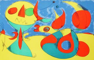 Miro - Surreal Moment - Derriere Le Miroir Lithograph 1956 - In Us