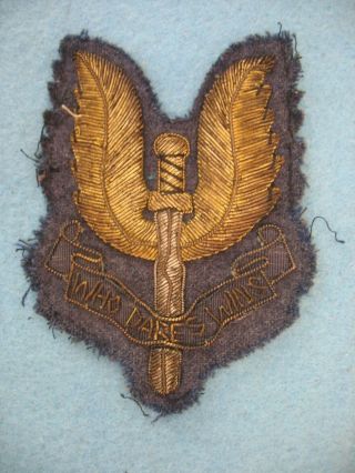 Likely Post Wwii Bullion British Special Air Service / Sas Patch.