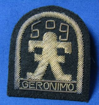 Wwii Theater Made 509th Parachute Infantry Regiment Geronimo Gold Bullion Patch