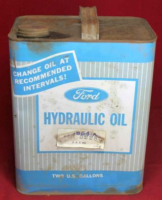 Ford Hydraulic Oil 2 Gallon Can - Tractor - Advertising - Tin - Vintage